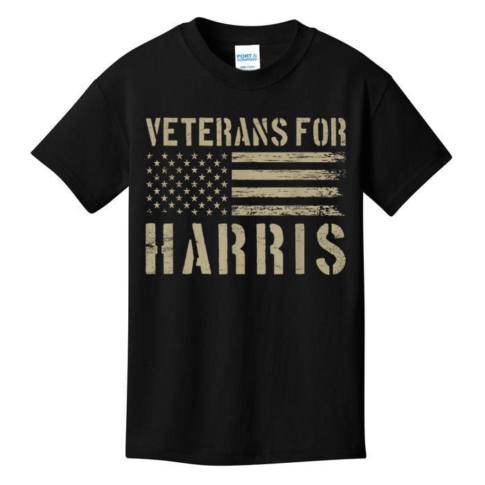 Veterans For Harris 2024 Military Vets Kamala Harris Kids T-Shirt