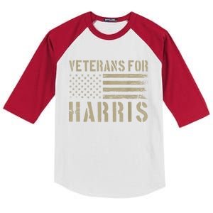 Veterans For Harris 2024 Military Vets Kamala Harris Kids Colorblock Raglan Jersey