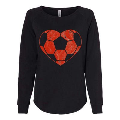 Vintage Football Heart Gift Soccer Player Valentine's Day Womens California Wash Sweatshirt