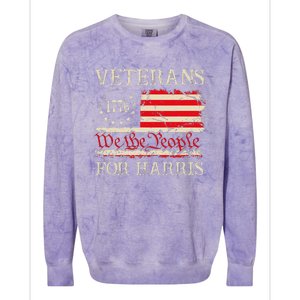 Veterans For Harris We The People 1776 Flag Kamala Harris Colorblast Crewneck Sweatshirt