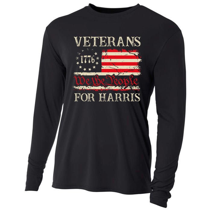 Veterans For Harris We The People 1776 Flag Kamala Harris Cooling Performance Long Sleeve Crew