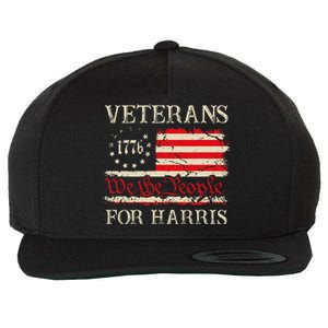 Veterans For Harris We The People 1776 Flag Kamala Harris Wool Snapback Cap