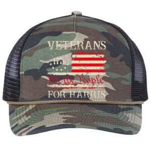 Veterans For Harris We The People 1776 Flag Kamala Harris Retro Rope Trucker Hat Cap