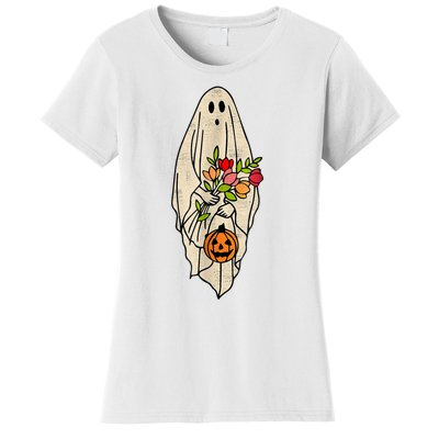 Vintage Floral Halloween Ghost Women's T-Shirt