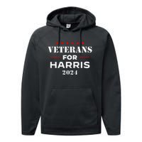 Veterans For Harris 2024 Kamala Harris Veteran Usa Performance Fleece Hoodie