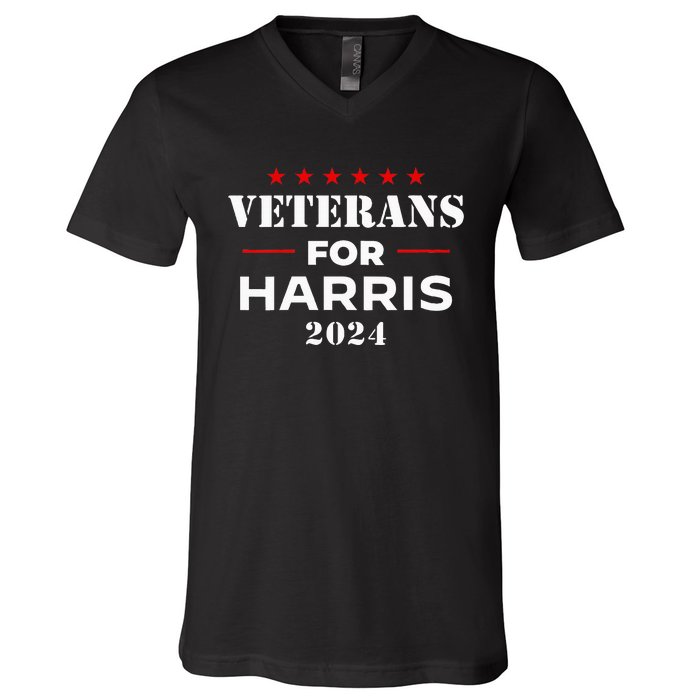 Veterans For Harris 2024 Kamala Harris Veteran Usa V-Neck T-Shirt