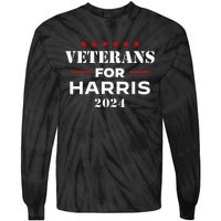 Veterans For Harris 2024 Kamala Harris Veteran Usa Tie-Dye Long Sleeve Shirt