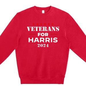 Veterans For Harris 2024 Kamala Harris Veteran Usa Premium Crewneck Sweatshirt