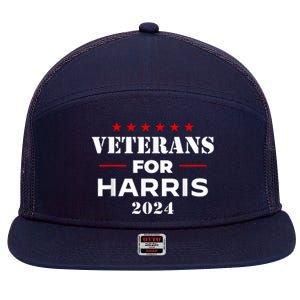 Veterans For Harris 2024 Kamala Harris Veteran Usa 7 Panel Mesh Trucker Snapback Hat