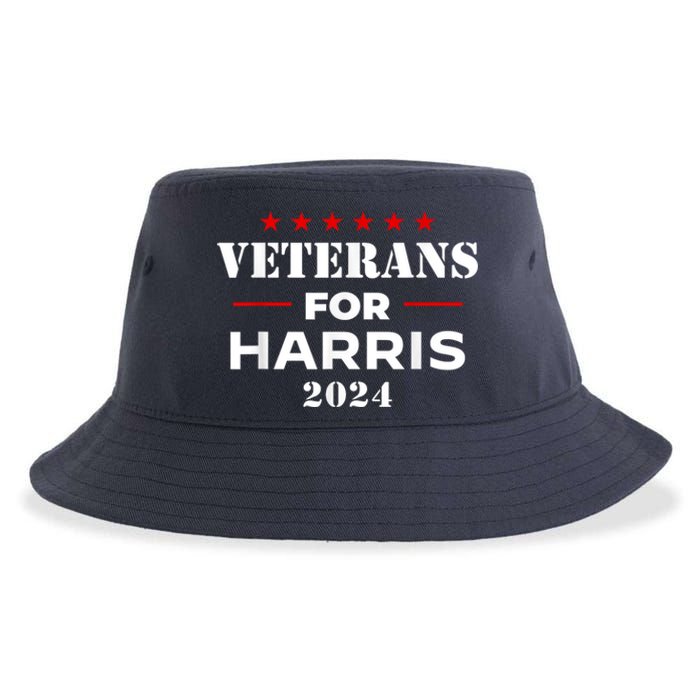 Veterans For Harris 2024 Kamala Harris Veteran Usa Sustainable Bucket Hat