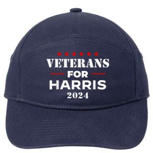 Veterans For Harris 2024 Kamala Harris Veteran Usa 7-Panel Snapback Hat