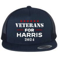 Veterans For Harris 2024 Kamala Harris Veteran Usa Flat Bill Trucker Hat