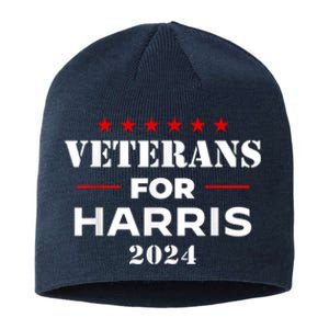 Veterans For Harris 2024 Kamala Harris Veteran Usa Sustainable Beanie