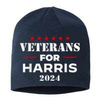 Veterans For Harris 2024 Kamala Harris Veteran Usa Sustainable Beanie