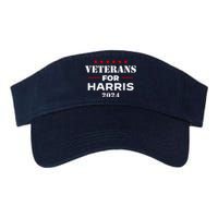 Veterans For Harris 2024 Kamala Harris Veteran Usa Valucap Bio-Washed Visor