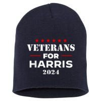 Veterans For Harris 2024 Kamala Harris Veteran Usa Short Acrylic Beanie