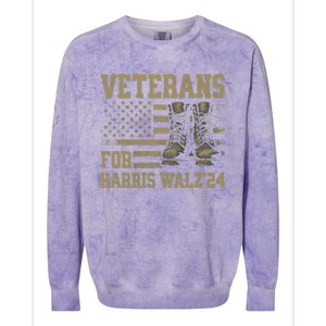 Veterans For Harris Walz Waltz 2024 Presidential Campaign Colorblast Crewneck Sweatshirt