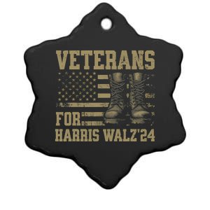 Veterans For Harris Walz Waltz 2024 Presidential Campaign Ceramic Star Ornament