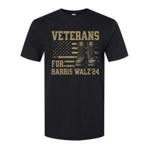 Veterans For Harris Walz Waltz 2024 Presidential Campaign Softstyle CVC T-Shirt