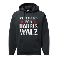 Veterans For Harris 2024 Kamala Harris Tim Walz Veteran Usa Performance Fleece Hoodie