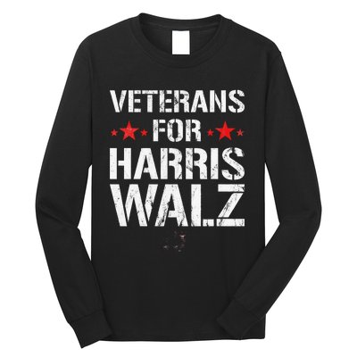 Veterans For Harris 2024 Kamala Harris Tim Walz Veteran Usa Long Sleeve Shirt