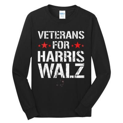 Veterans For Harris 2024 Kamala Harris Tim Walz Veteran Usa Tall Long Sleeve T-Shirt