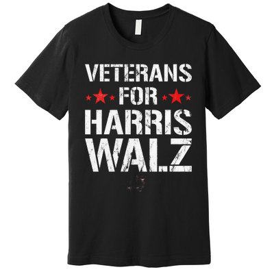 Veterans For Harris 2024 Kamala Harris Tim Walz Veteran Usa Premium T-Shirt