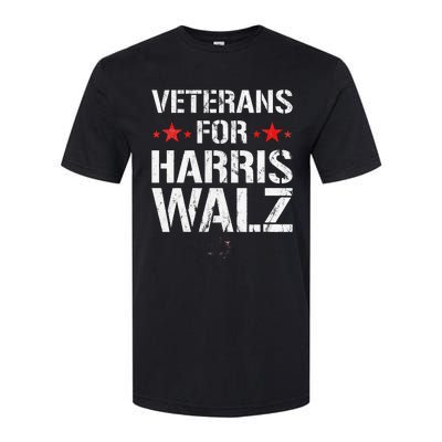 Veterans For Harris 2024 Kamala Harris Tim Walz Veteran Usa Softstyle CVC T-Shirt