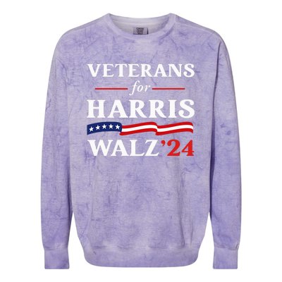 Veterans For Harris Walz 2024 Vote Tim Walz Kamala Harris Colorblast Crewneck Sweatshirt