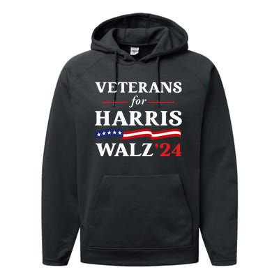 Veterans For Harris Walz 2024 Vote Tim Walz Kamala Harris Performance Fleece Hoodie