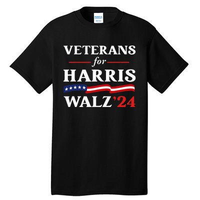 Veterans For Harris Walz 2024 Vote Tim Walz Kamala Harris Tall T-Shirt