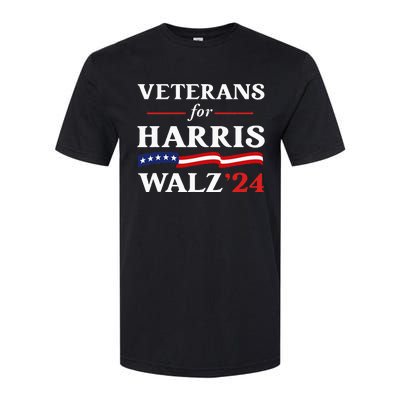 Veterans For Harris Walz 2024 Vote Tim Walz Kamala Harris Softstyle CVC T-Shirt