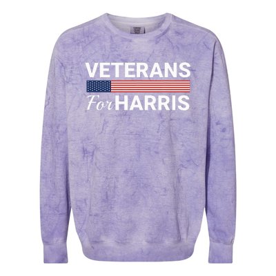 Veterans For Harris 2024 Military Vets Kamala Harris Colorblast Crewneck Sweatshirt