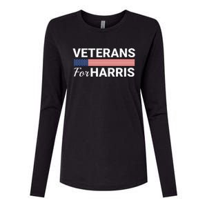 Veterans For Harris 2024 Military Vets Kamala Harris Womens Cotton Relaxed Long Sleeve T-Shirt