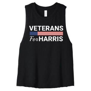 Veterans For Harris 2024 Military Vets Kamala Harris Women's Racerback Cropped Tank