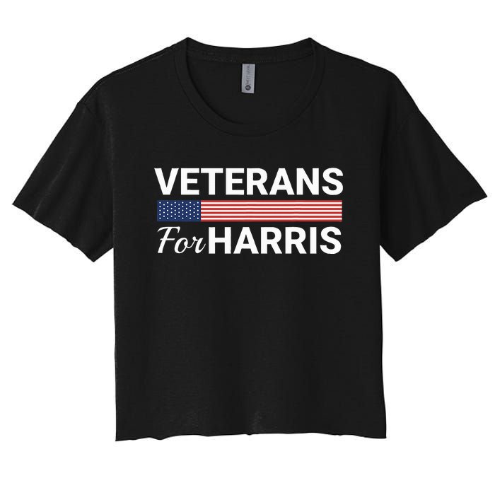 Veterans For Harris 2024 Military Vets Kamala Harris Women's Crop Top Tee