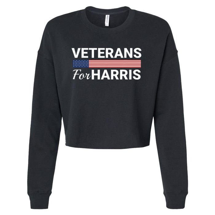 Veterans For Harris 2024 Military Vets Kamala Harris Cropped Pullover Crew