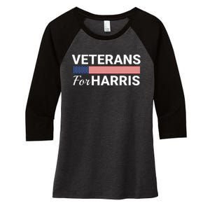 Veterans For Harris 2024 Military Vets Kamala Harris Women's Tri-Blend 3/4-Sleeve Raglan Shirt