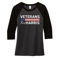 Veterans For Harris 2024 Military Vets Kamala Harris Women's Tri-Blend 3/4-Sleeve Raglan Shirt