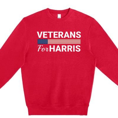 Veterans For Harris 2024 Military Vets Kamala Harris Premium Crewneck Sweatshirt