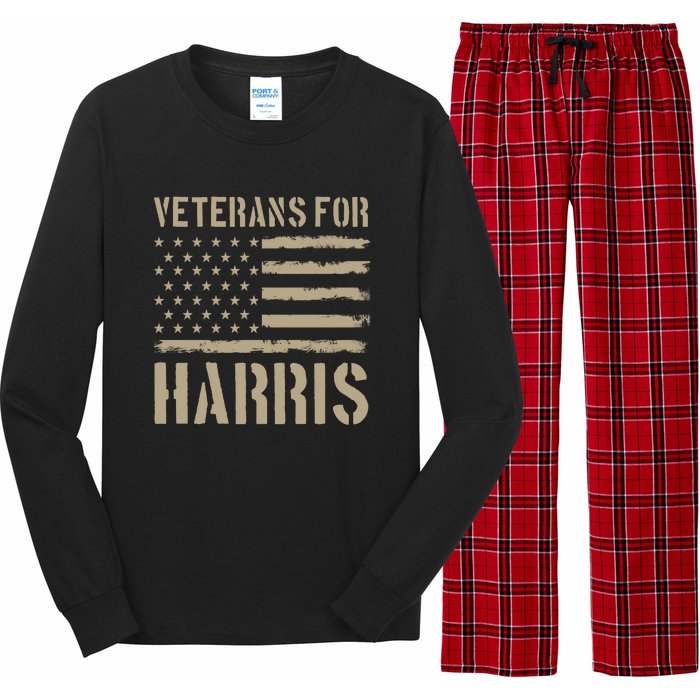 Veterans For Harris 2024 Long Sleeve Pajama Set