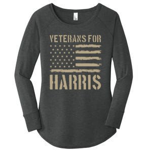 Veterans For Harris 2024 Women's Perfect Tri Tunic Long Sleeve Shirt