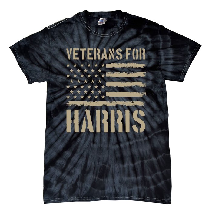 Veterans For Harris 2024 Tie-Dye T-Shirt