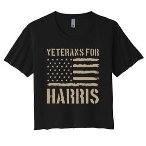 Veterans For Harris 2024 Women's Crop Top Tee