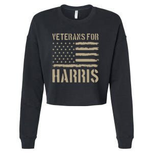 Veterans For Harris 2024 Cropped Pullover Crew