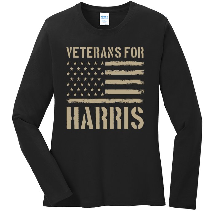 Veterans For Harris 2024 Ladies Long Sleeve Shirt