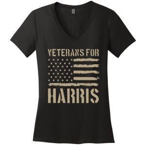 Veterans For Harris 2024 Women's V-Neck T-Shirt