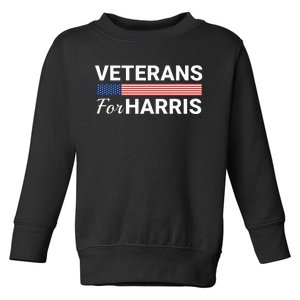 Veterans For Harris 2024 Military Vets Kamala Harris Toddler Sweatshirt