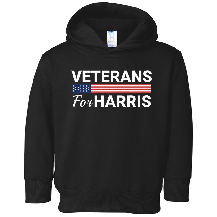 Veterans For Harris 2024 Military Vets Kamala Harris Toddler Hoodie