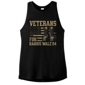 Veterans For Harris Walz Waltz 2024 Presidential Campaign Ladies PosiCharge Tri-Blend Wicking Tank